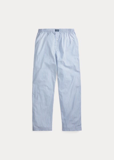 Pantalones De Pijama Polo Ralph Lauren Hombre Azules / Rayas - Striped Cotton - KSMLD6485